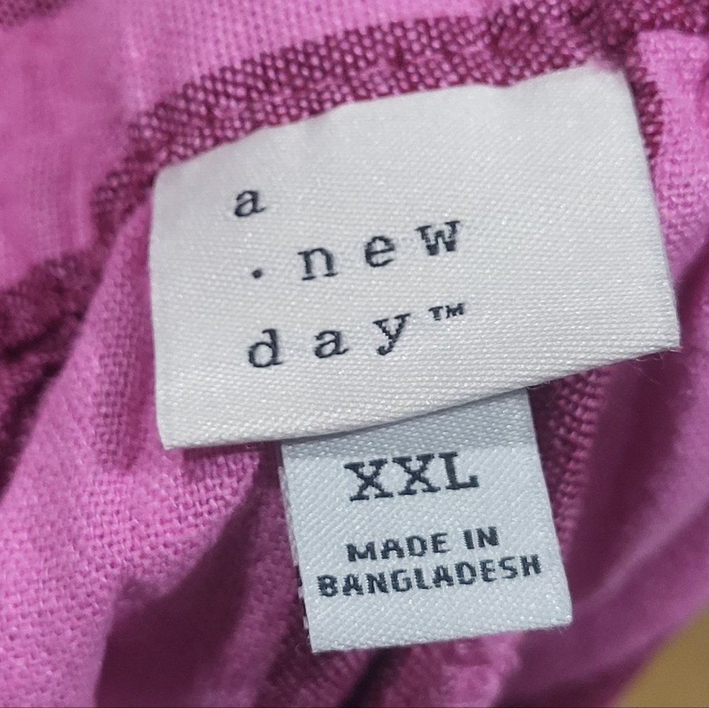 A New Day Pink and Berry Striped Beach Bungalow Linen Midi Skirt with Pockets - Picture 4 of 6